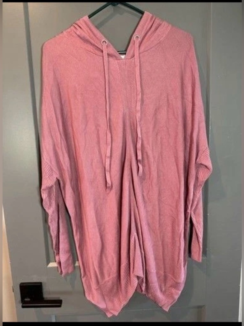 Stitchdrop Pullover Tunic Hoodie in Rhubarb Oversized 100% Rayon Soft Cozy XL